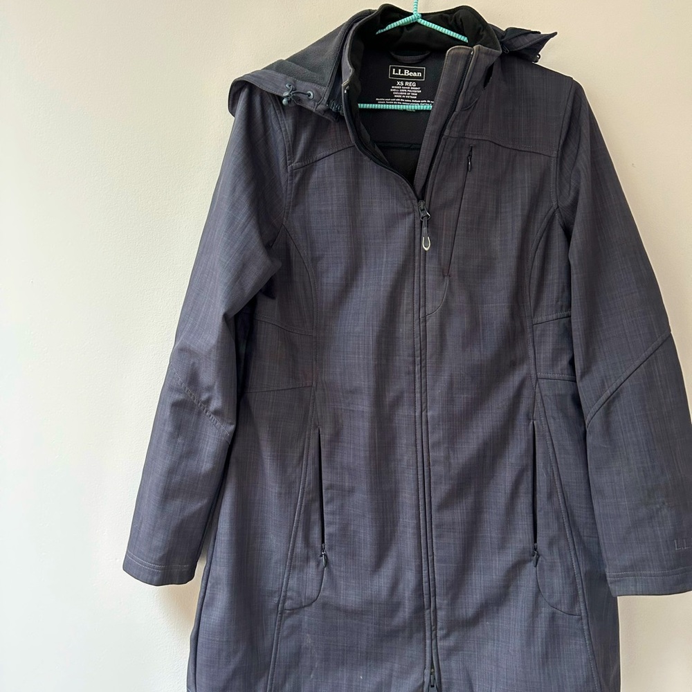 Llbean Fleece Lined Raincoat Gem